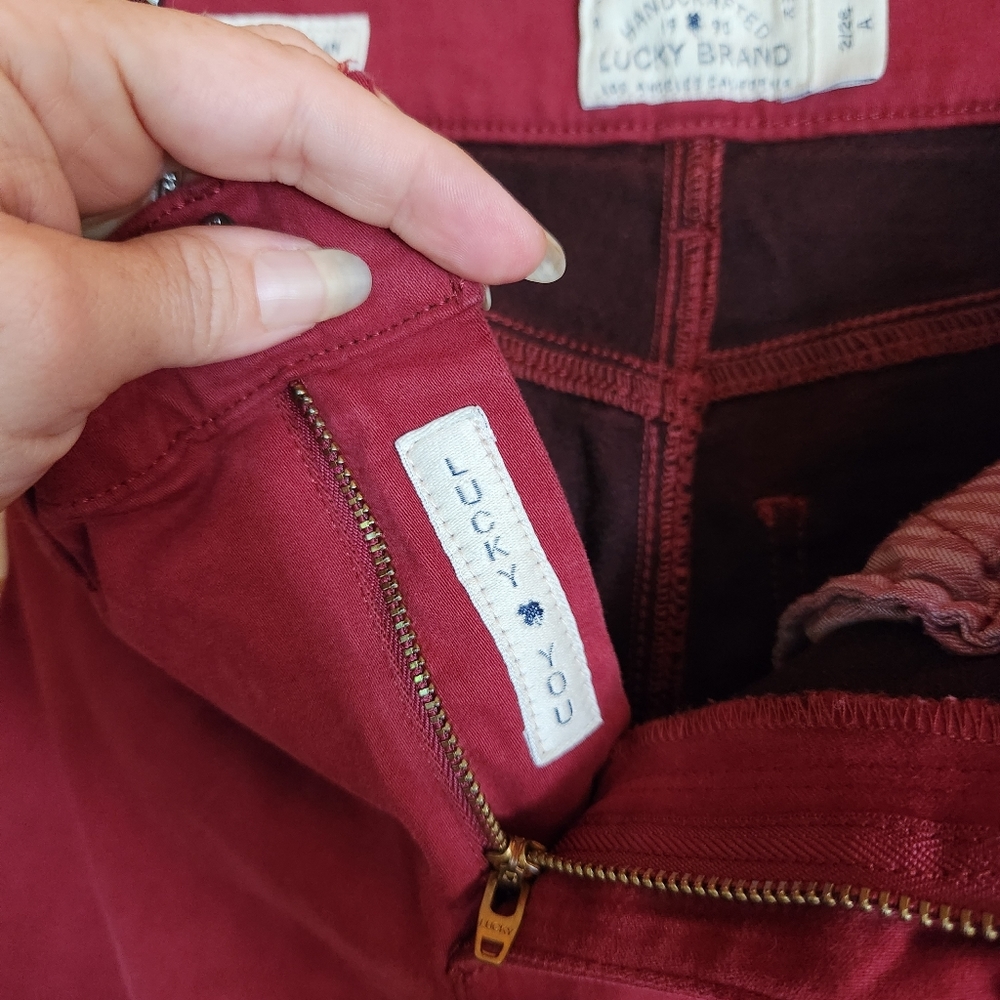 Lucky Brand ๐ Brooke Red Mid Rise Skinny Stretch Legging Ankle Jeans Sz 2 X 29" - Picture 8 of 12